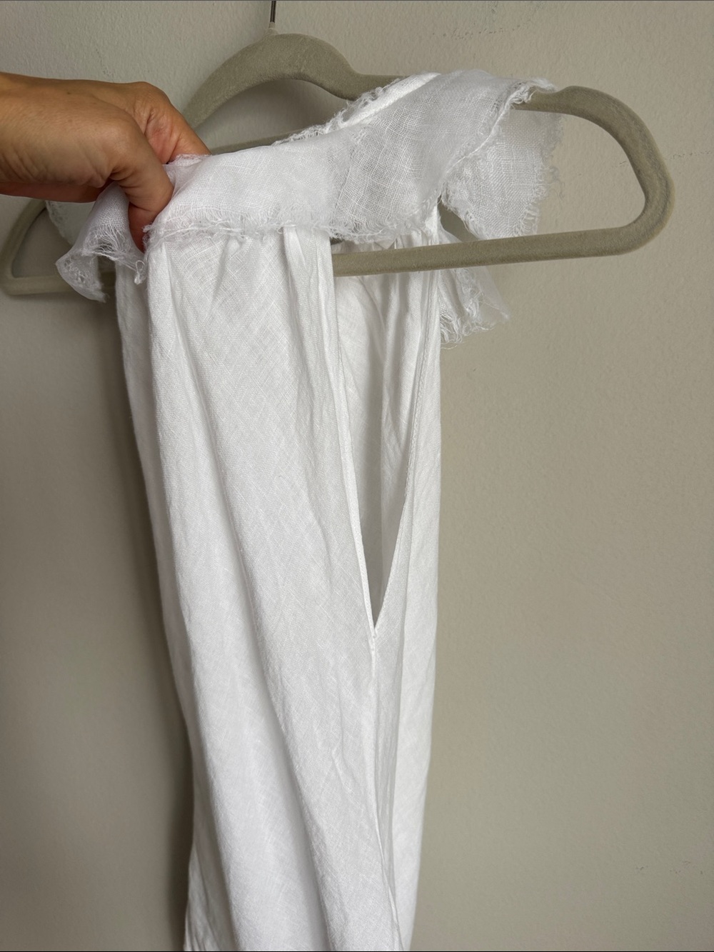 Albar & Niveo 100% Linen White Wide Leg Jumpsuit Size S Boho Coastal Resort - Picture 12 of 12